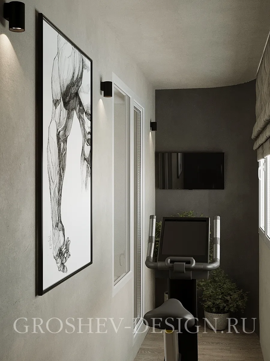 Дизайн интерьера квартиры в г. Абакан в доме по ул. Чертыгашева 124 - Лоджия 2 - Фото 2