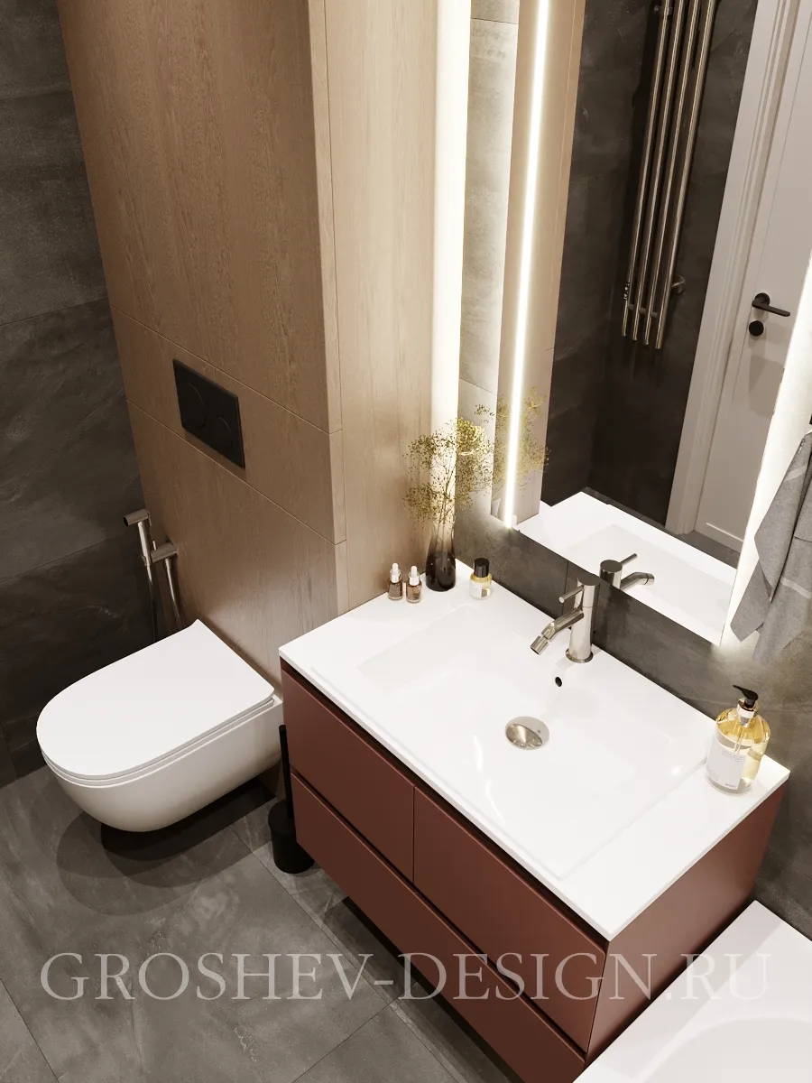 Дизайн интерьера квартиры в г. Абакан по ул. Кирова 212 А - Санузел - Фото 5