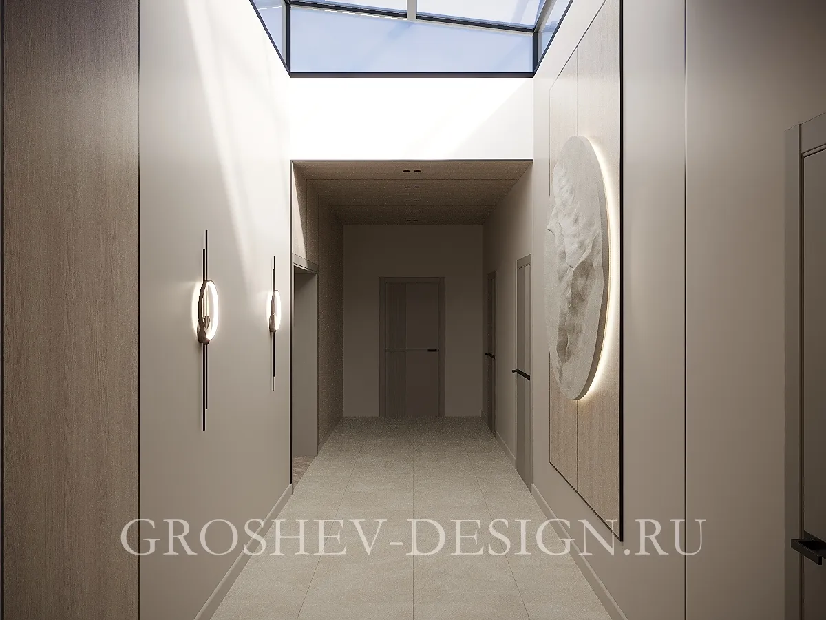 Дизайн интерьера частного дома в с. Овсянка, г. Красноярск - Коридор - Фото 1